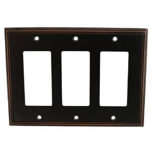   Bronze Triple GFI / Decora Rocker Wall Switch Plate Switchplate Cover