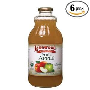 Lakewood Organic Apple Juice, 32 Ounce Bottles (Pack of 6):  