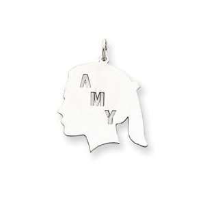  Left Girl Head Angle Cut Out Amy in 10k White Gold 