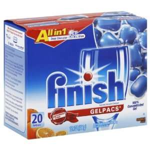  Finish Automatic Dishwasher Detergent, Gelpacs, Orange 