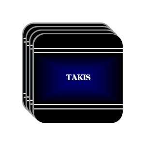 Personal Name Gift   TAKIS Set of 4 Mini Mousepad Coasters (black 