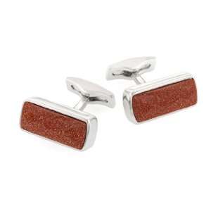  Eye popping faceted goldstone cufflinks with presentation 