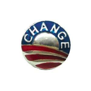   Silver Obama Change Logo Bead / Charm Finejewelers Jewelry