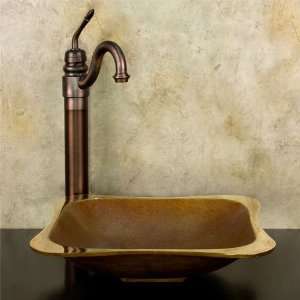  Hillary Bronze Vessel Sink   Weathered Bronze Interior 