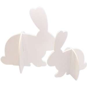   Bunnies Slotted Wood Centerpiece Set of 2: Arts, Crafts & Sewing