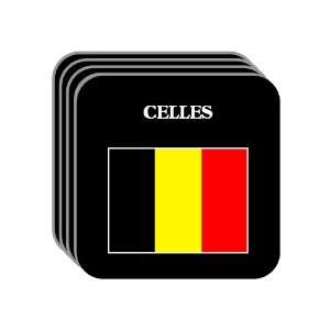  Belgium   CELLES Set of 4 Mini Mousepad Coasters 
