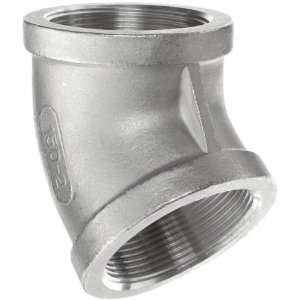  304 Cast Pipe Fitting, 45 Degree Elbow, MSS SP 114, 1 1/2 NPT Female