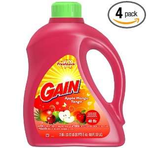 Gain Liquid Detergent with FreshLock Apple Mango Tango Scent 48 Loads 