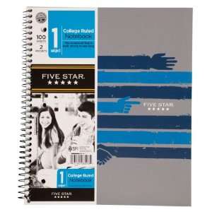 Five Star Graphic Notebook, 1 Subject, 100ct, College Rule, Blue Hands 