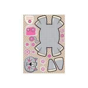  Wobbler Die cut Punch out Card 2 pcPk frisbie Grey/pink 