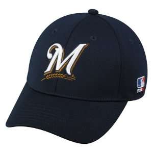   FITTED Med/Lg Milwaukee BREWERS Home NAVY Hat Cap: Everything Else