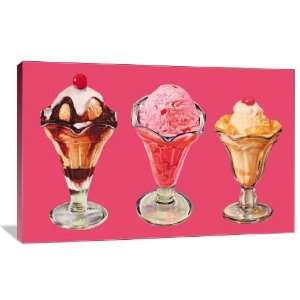 Three Sundaes   Gallery Wrapped Canvas   Museum Quality  Size 20 x 
