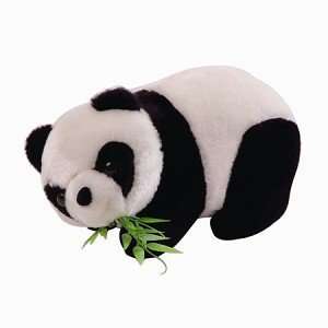    Adorable Crawling Stuffed Toy Panda Eating Bamboo: Toys & Games