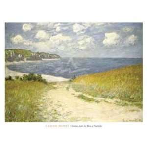   Monet   Chemin Dans Les Bles A Pourville, 1882 Canvas: Home & Kitchen