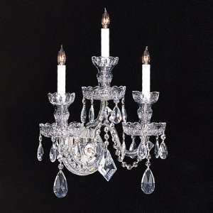 Crystorama 1143 MWP CHR Bohemian Crystal Candle Wall Sconce with Clear 