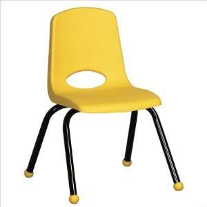 ECR4Kids ELR 1194 14 School Stack Chair with Black Legs Color Yellow 