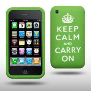  IPHONE 3GS KEEP CALM AND CARRY ON LASERED SILICONE SKIN 