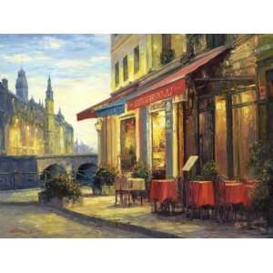   AC356151216 Liu Left Bank Cafe Canvas Giclee  12x16: Home & Kitchen