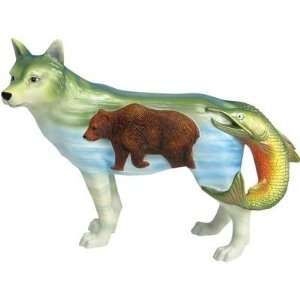   of the Wolf Grizzly Bear and Salmon Figurine 14163