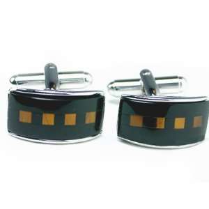  Onyx & Tiger Eye Stone Cuff Links Gift Boxed Office 