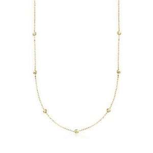  14kt Yellow Gold Bead Station Necklace: Jewelry