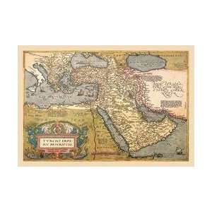  Map of The Middle East 12x18 Giclee on canvas: Home 