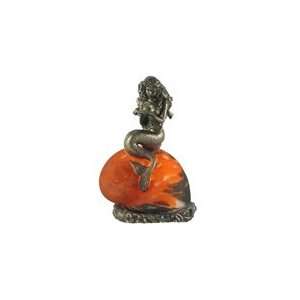    Mermaid on Orange Glass Shell Table Lamp 1645: Home Improvement