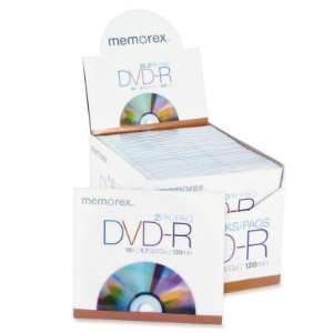  Memorex 16x DVD R Media,4.7GB   120mm   2 Pack Slim Jewel 