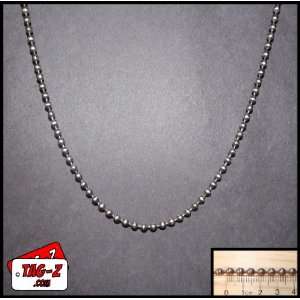 : 18 Inch Stainless Steel Ball Chain Necklace   4.8mm   Military Dog 