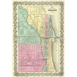  CHICAGO ILLINOIS (IL/COOK COUNTY) MAP 1855