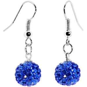    10mm Blue Austrian Crystal Ferido Ball Drop Earrings Jewelry
