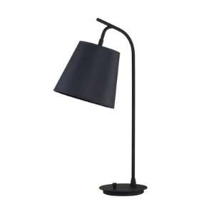 Walker Table Lamp in Powder Coated Black Shade Finish Optical Poly 