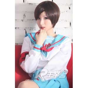  Brown Short Length Anime Cosplay Costume Wig: Toys & Games