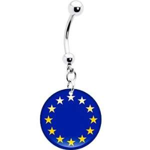  European Union Flag Belly Ring: Jewelry