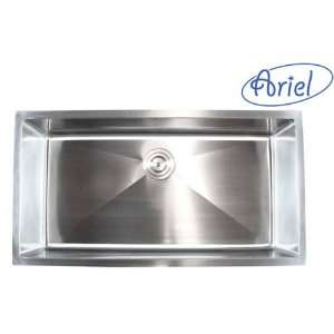 ARIEL   36 Inch Stainless Steel Undermount Single Bowl Kitchen Sink 