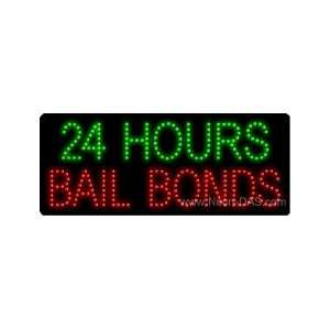  24 Hours Bail Bonds Outdoor LED Sign 13 x 32: Sports 