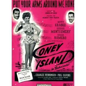 Put Your Arms Around Me Honey Vintage 1937 Sheet Music from Coney 