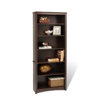 Bookcase with 6 Shelves in Espresso   Prepac Furniture   EDL 3277 by 