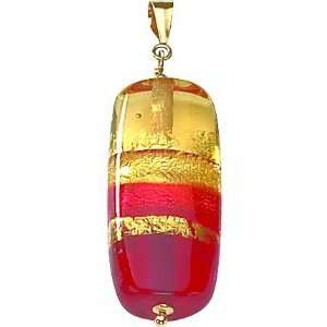  14K Gold Murano Bead & Glass Pendant: Jewelry