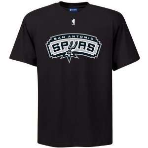  San Antonio Spurs NBA Primary Logo T Shirt (Black): Sports 