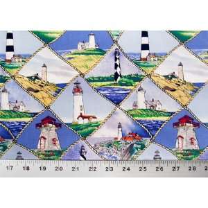  Lighthouse Lighthouses Fabric 2yds 54 in Wide by Broad Bay 