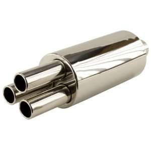   On Stainless Steel Round 3 Straight Round Exhaust Muffler Automotive