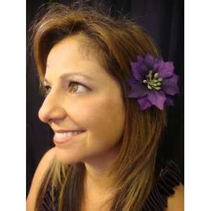  Purple Poinsettia Christmas Hair Flower Clip: Beauty