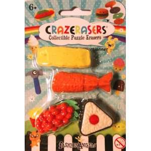   Puzzle Erasers   4 Pieces Sushi Set   Take Apart Erasers: Toys & Games