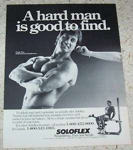 1986 Soloflex exercise SEXY guy muscles FRANK ZANE Ad  