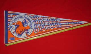 1988 Denver Broncos Super Bowl XXII Champs Pennant  