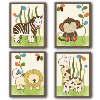 Azania Zoo Friends nursery kids wall art quilt prints  