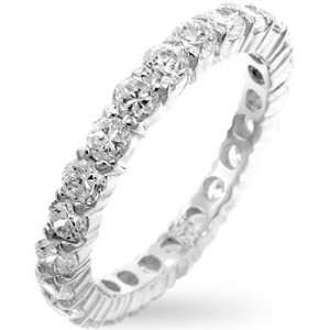   Silver Eternity Band / 3mm Round CZ   Size 5   NS (RC103928) Jewelry