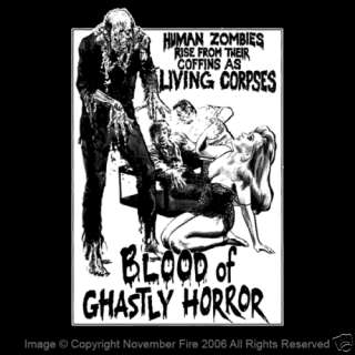 Blood of Ghastly Horror Zombie Living Dead Coffin Shirt  