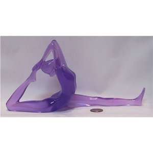 Yoga Positions Acrylic Glass Look Statue Figurine Purple Pose 4